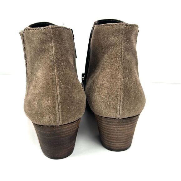 AQUATALIA Taupe Fallyn Suede Ankle Booties Block Heels Round Toe Side Zip US 9 - Picture 9 of 15